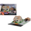 Toretto House Diorama with Dodge Charger Black and Toyota Supra Orange with Graphics 'Fast and Furious' 'Nano Scene' Series Models by Jada