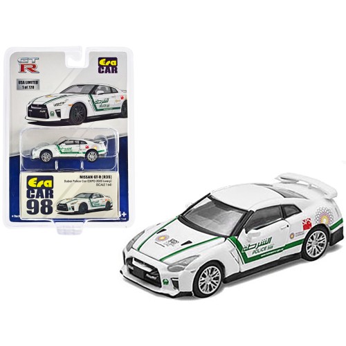 Nissan GT-R (R35) White Dubai Police 'EXPO 2020' Livery Limited Edition to 720 pieces Worldwide 1/64 Diecast Model Car by Era Car