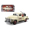1950 Chevrolet 3100 Pickup Truck Cream 1/25 and 2001 FLSTS Heritage Springer Motorcycle Orange 1/24 'Harley-Davidson Custom' Series Diecast Models by Maisto