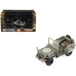 U.S. 1/4 ton Military Vehicle Olive Drab 'Gen. George Patton US 3rd Army War Eagle' (1945) United States Army 'Ground Power Series' 1/72 Diecast Model by Hobby Master
