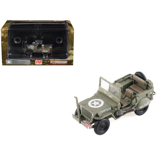 U.S. 1/4 ton Military Vehicle Olive Drab 'Gen. George Patton US 3rd Army War Eagle' (1945) United States Army 'Ground Power Series' 1/72 Diecast Model by Hobby Master