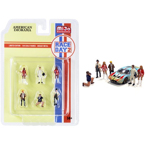 'Race Day 2' 6 piece Diecast Figurine Set for 1/64 Scale Models by American Diorama