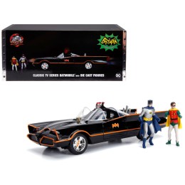 Classic TV Series Batmobile with Working Lights, and Diecast Batman and Robin Figures '80 Years of Batman' 1/18 Diecast Model Car by Jada