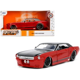 1965 Ford Mustang Custom Red and Black 'Bigtime Muscle' Series 1/24 Diecast Model Car by Jada