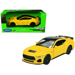 2024 Ford Mustang GT 5.0 Yellow with Black Top 'NEX Models' Series 1/25 Diecast Model Car by Welly
