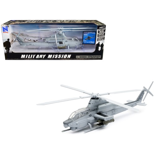 Bell AH-1Z Cobra Helicopter Gray 'US Air Force' 'Military Mission' Series 1/55 Diecast Model by New Ray