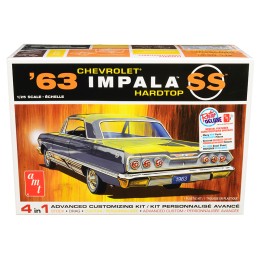 Skill 2 Model Kit 1963 Chevrolet Impala SS Hardtop 4 in 1 Kit 1/25 Scale Model by AMT