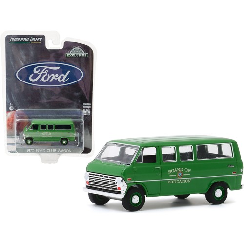 1970 Ford Club Wagon Van Green 'Board of Education' 'Hobby Exclusive' 1/64 Diecast Model by Greenlight