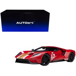 Ford GT Heritage Edition #16 'Alan Mann' Red Metallic with Gold Stripes 1/18 Model Car by Autoart