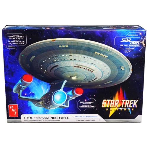Skill 2 Model Kit U.S.S. Enterprise NCC-1701-C Space Ship 'Star Trek: The Next Generation' (1987) TV Series 1/1400 Scale Model by AMT
