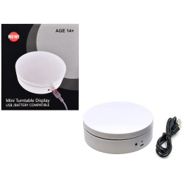Mini Turntable Rotating Display Stand 4.75' with White Base for 1/64 Scale Model Cars