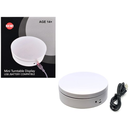 Mini Turntable Rotating Display Stand 4.75' with White Base for 1/64 Scale Model Cars
