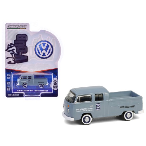 1978 Volkswagen Type 2 Double Cab Pickup Truck 'Volkswagen Service' Gray 'Club Vee-Dub' Series 20 1/64 Diecast Model Car by Greenlight