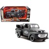 1948 Ford F-1 Pickup Truck and 1942 Harley-Davidson WLA Flathead Motorcycle Matt Dark Gray 'Harley-Davidson Custom' 1/24 Diecast Models by Maisto