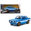 1970 Brian's Ford Escort Blue with White Stripes 'Fast & Furious' Movie 1/24 Diecast Model Car by Jada