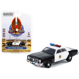 1977 Dodge Monaco Police Black and White 'County Sheriff's Department' 'Fall Guy Stuntman Association' Hollywood Special Edition 1/64 Diecast Model Car by Greenlight