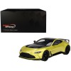 2022 Aston Martin V12 Vantage RHD (Right Hand Drive) Cosmopolitan Yellow with Black Hood and Top 1/18 Model Car by Top Speed