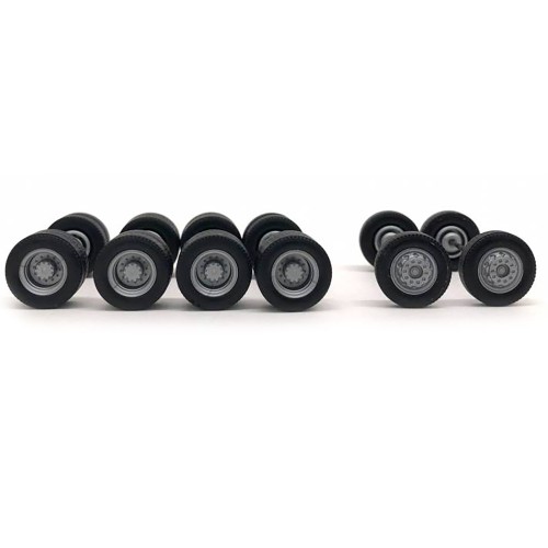 Planetary Hubs Wheel Set (2 Front and 4 Rear) 1/87 (HO) Plastic Model by Promotex