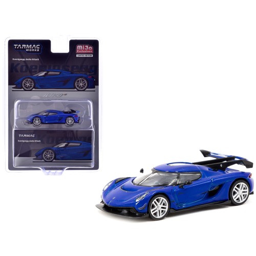 Koenigsegg Jesko Attack Blue Metallic 'Global64' Series 1/64 Diecast Model by Tarmac Works