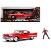 1958 Cadillac Series 62 Red with Freddy Krueger Diecast Figurine 'A Nightmare on Elm Street' Movie 1/24 Diecast Model Car by Jada