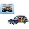 1942 Chrysler Town & Country Woody Wagon South Sea Blue with Wood Panels and Roof Rack 1/87 (HO) Scale Diecast Model Car by Oxford Diecast