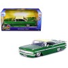 1959 Chevrolet Impala Lowrider Green Metallic with Cream Top and Wire Wheels 'Street Low' Series 1/24 Diecast Model Car by Jada