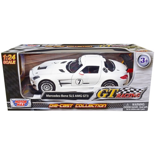 Mercedes-Benz SLS AMG GT3 #7 White 'GT Racing' Series 1/24 Diecast Model Car by Motormax