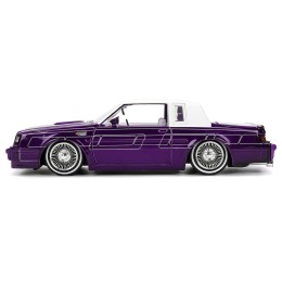 1987 Buick Grand National Candy Purple with Graphics and White Top and Interior 'Bigtime Muscle' Series 1/24 Diecast Model Car by Jada