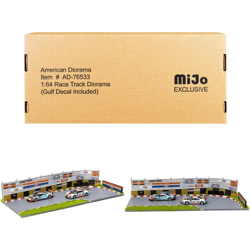 'Race Track Gulf Oil' Diorama with Decals for 1/64 Scale Models by American Diorama