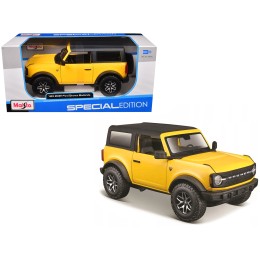 2021 Ford Bronco Badlands Yellow with Black Top 'Special Edition' 1/24 Diecast Model Car by Maisto