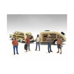 'Campers' 5 piece Figure Set for 1/18 Scale Models by American Diorama
