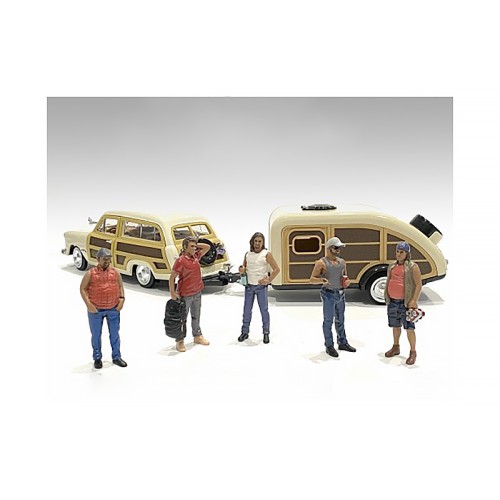 'Campers' 5 piece Figure Set for 1/18 Scale Models by American Diorama