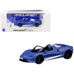 McLaren Elva Convertible #26 Matt Blue with White Stripes and Extra Wheels 1/64 Diecast Model Car by CM Model