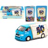 Toyota Hiace Widebody Van 'Mr. Men Little Miss 50th Anniversary' (1971-2021) with METAL OIL CAN 1/64 Diecast Model Car by Tarmac Works