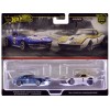 Chevrolet Custom Corvette Stingray Coupe #65 Blue Metallic with White Stripes and 1969 Chevrolet COPO Corvette #6 Gold Metallic and White 'Car Culture' Set of 2 Cars Diecast Model Cars by Hot Wheels