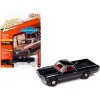 1967 Chevrolet El Camino Tuxedo Black with Red Interior 'Classic Gold Collection' Series Limited Edition to 11652 pieces Worldwide 1/64 Diecast Model Car by Johnny Lightning