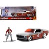 1969 Ford Mustang Silver Metallic and Dark Red and Star Lord Diecast Figure 'Marvel Guardians of the Galaxy' 'Hollywood Rides' Series 1/32 Diecast Model Car by Jada