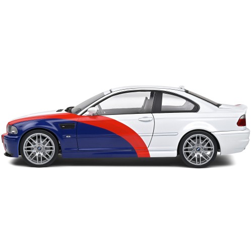 2000 BMW E46 M3 'Streetfighter' White with Blue and Red Graphics 1/18 Diecast Model Car by Solido