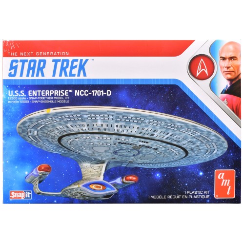 Skill 2 Model Kit U.S.S. Enterprise NCC-1701-D Space Ship 'Star Trek: The Next Generation' (1987) TV Series 1/2500 Scale Model by AMT