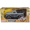 1978 Ford Bronco Custom Gray and Black 'Off Road' Series 1/24 Diecast Model Car by Motormax