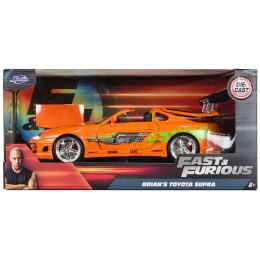 Brian's Toyota Supra Orange with Graphics 'Fast & Furious' Movie 1/24 Diecast Model Car by Jada