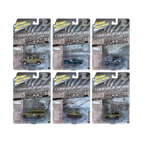 'Military' Set B of 6 pieces 2024 Release 2 Limited Edition Diecast Models by Johnny Lightning