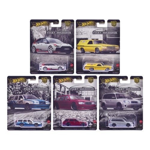 'Fast Wagons' 5 piece Set 'Car Culture' 2024 Series J Diecast Model Cars by Hot Wheels