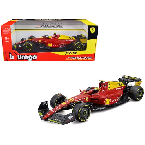 Ferrari F1-75 #55 Carlos Sainz 'Giallo Modena' Formula One F1 Italian GP (2022) 'Formula Racing' Series 1/18 Diecast Model Car by Bburago