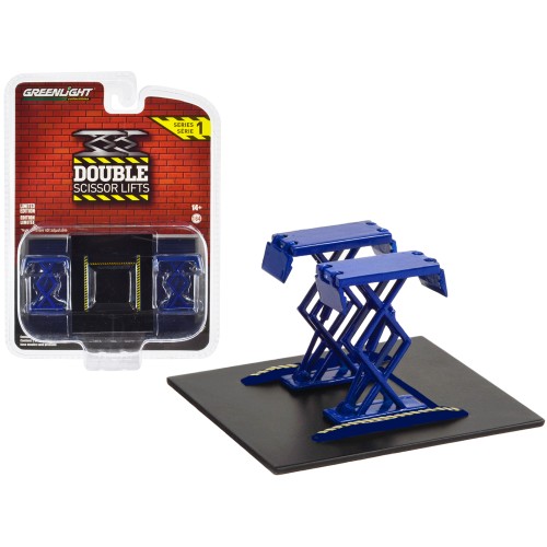 Automotive Double Scissor Lift Blue 'Double Scissor Lifts' Series 1 1/64 Diecast Model by Greenlight