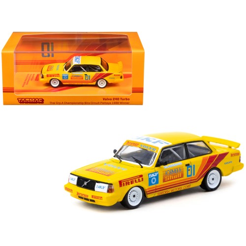 Volvo 240 Turbo #01 Per-Gunnar Andersson Winner 'Thai Group A Championship Bira Circuit Pattaya' (1988) 'Hobby64' Series 1/64 Diecast Model Car by Tarmac Works