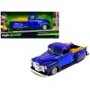 1950 Chevrolet 3100 Pickup Truck Lowrider Candy Blue with Graphics 'Lowriders' Series 1/25 Diecast Model Car by Maisto