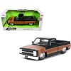 1985 Chevrolet C-10 Pickup Truck Black with Stripes and GM Rally Wheels 'Just Trucks' Series 1/24 Diecast Model Car by Jada