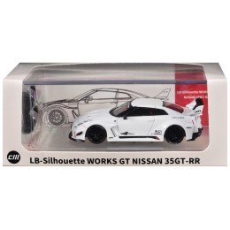 Nissan 35GT-RR 'LB-Silhouette Works GT' RHD (Right Hand Drive) White with Extra Wheels 1/64 Diecast Model Car by CM Model