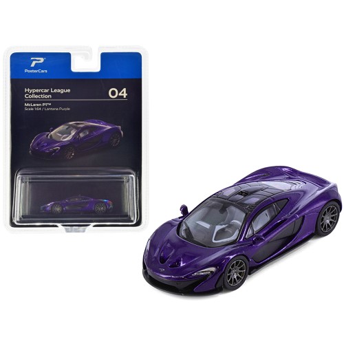 McLaren P1 Lantana Purple Metallic with Black Top 'Hypercar League Collection' 1/64 Diecast Model Car by PosterCars